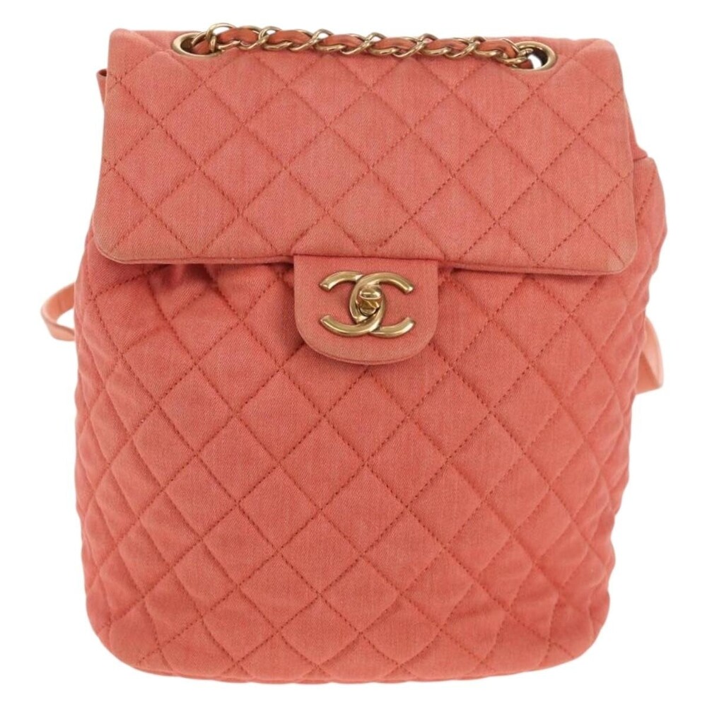 Chanel Matelasse Denim Backpack Pink
